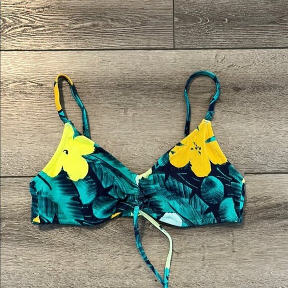 Aerie Tropical Floral Bikini Top large - Picture 2 of 3